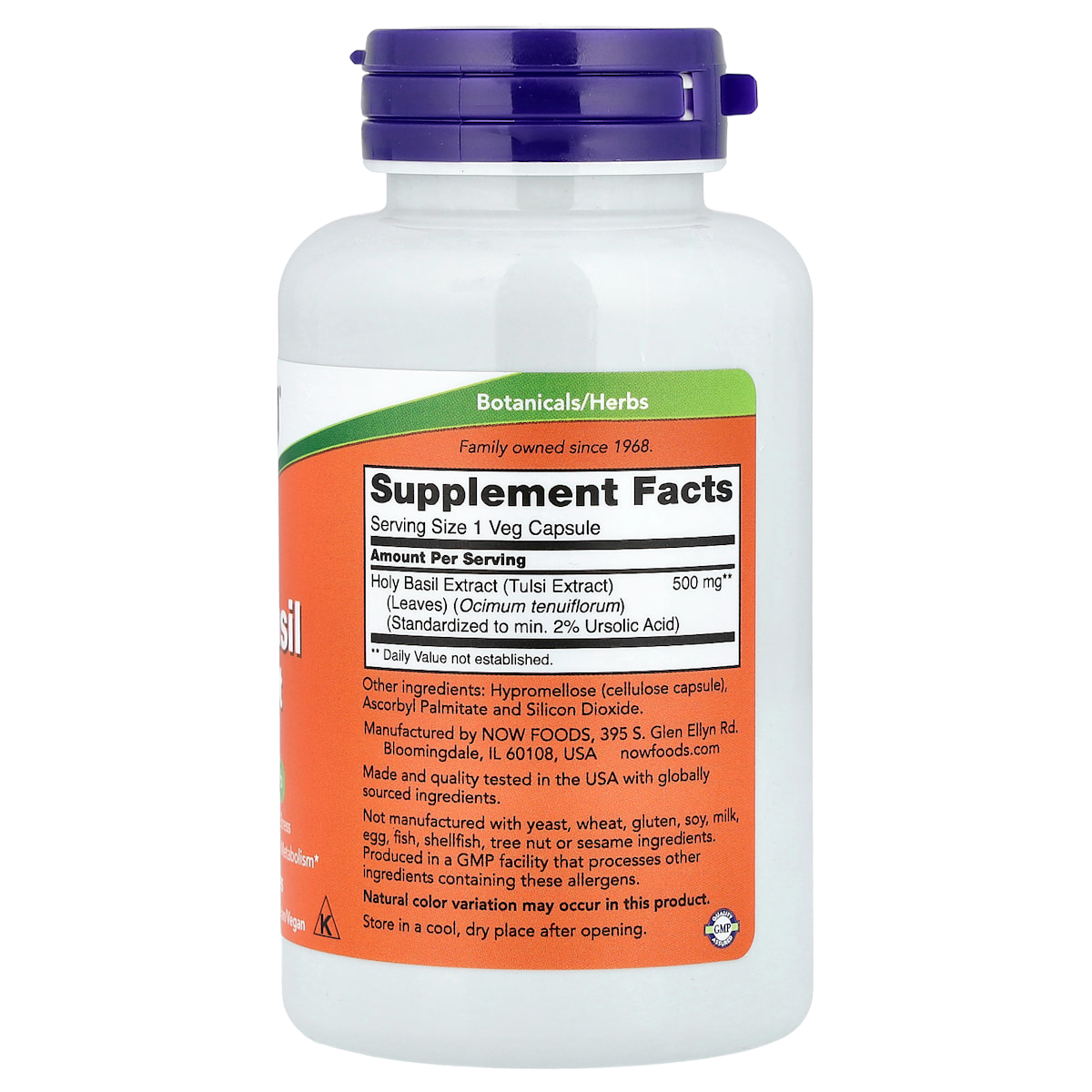 Supplement facts panel