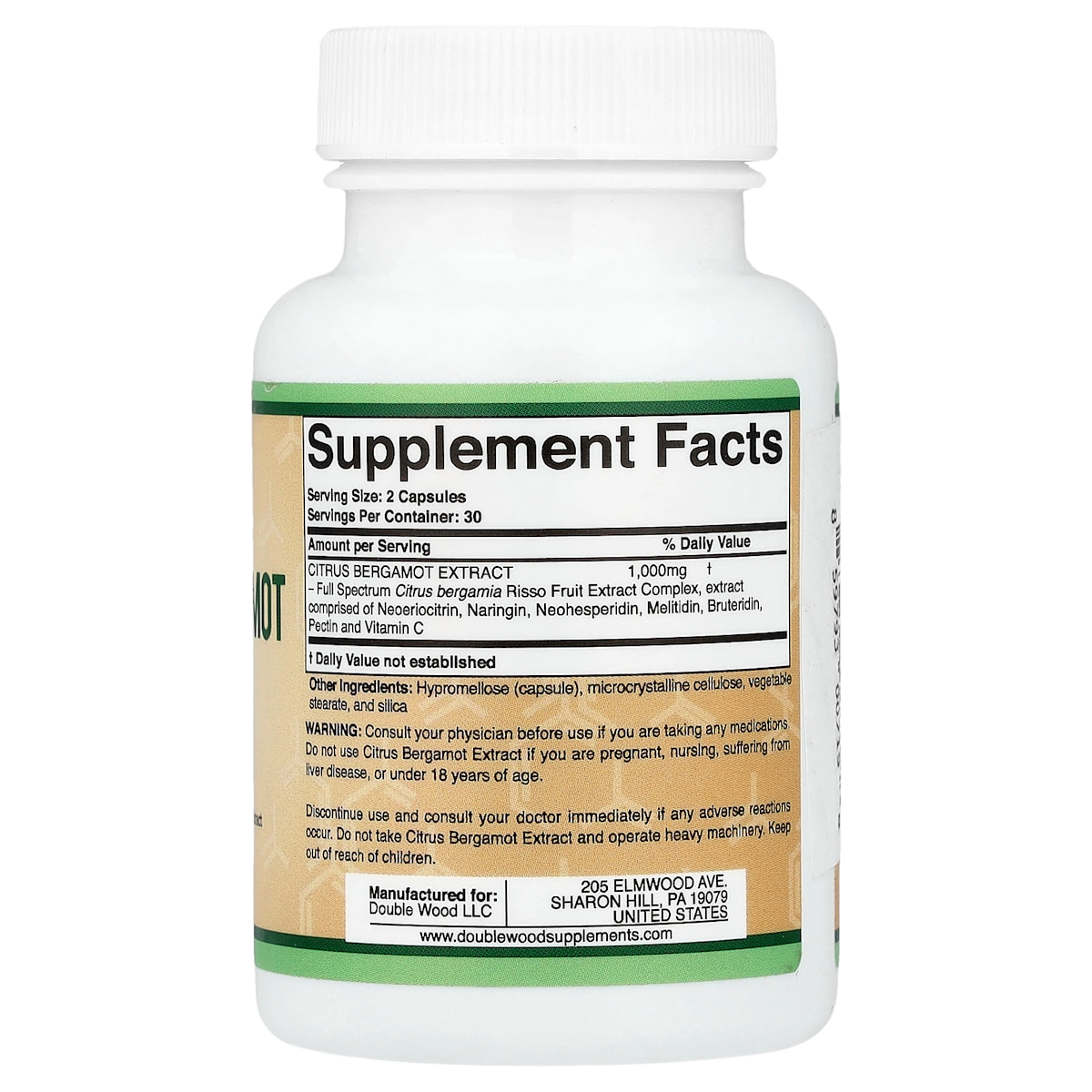 Supplement facts panel