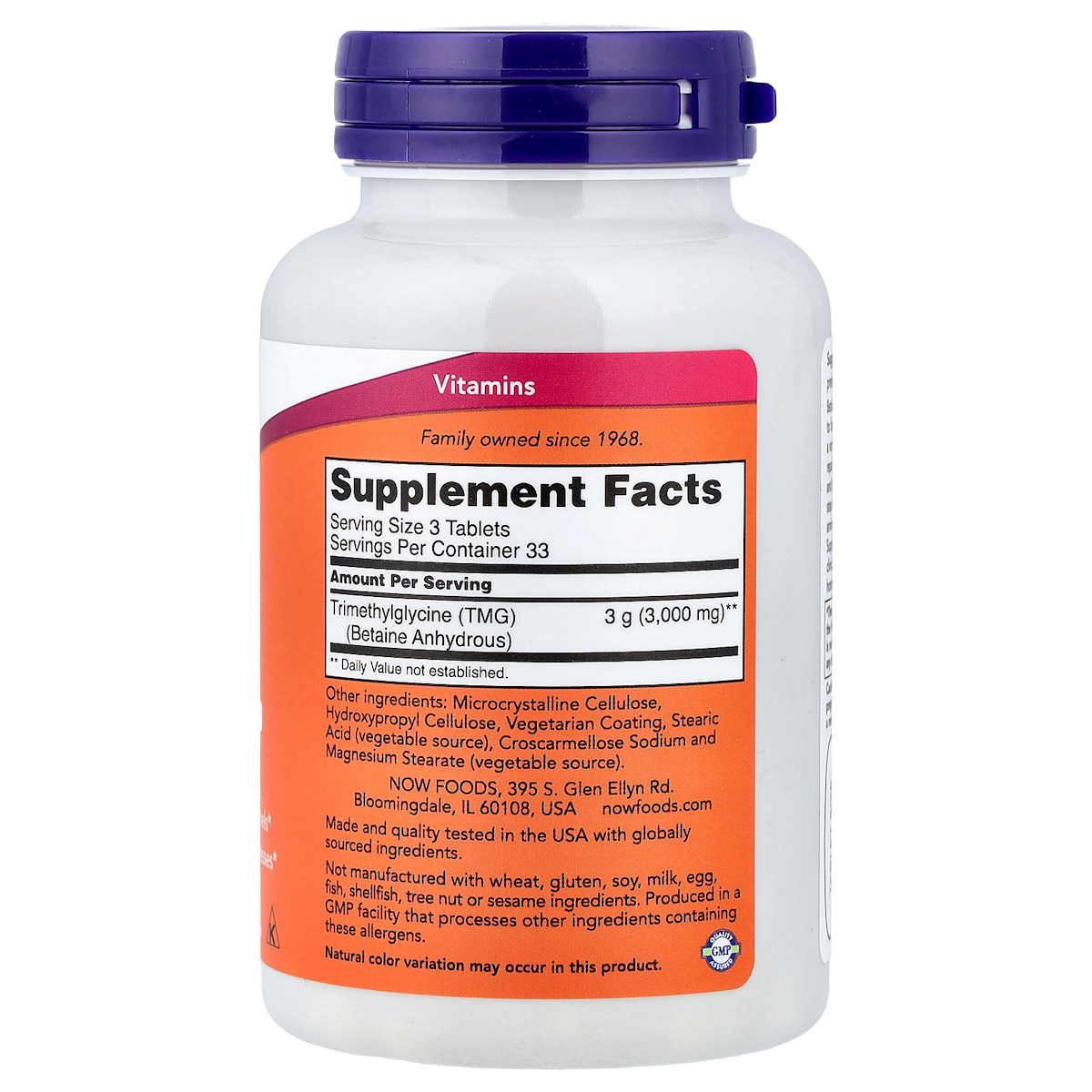 Supplement facts panel