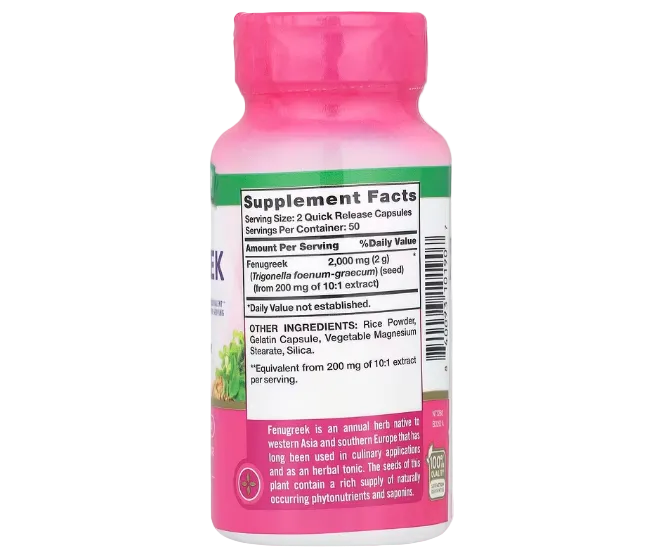 Nature's Truth, Fenugreek, 100 Quick Release Capsules (1,000 mg per Capsule)