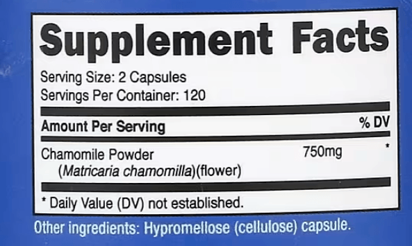 Nutricost Chamomile – 750mg per Serving | 240 Capsules | Calming & Digestive Support
