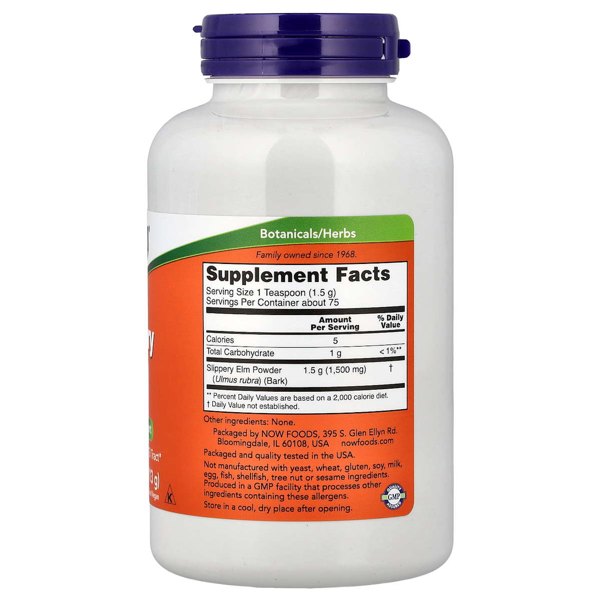 Supplement facts panel