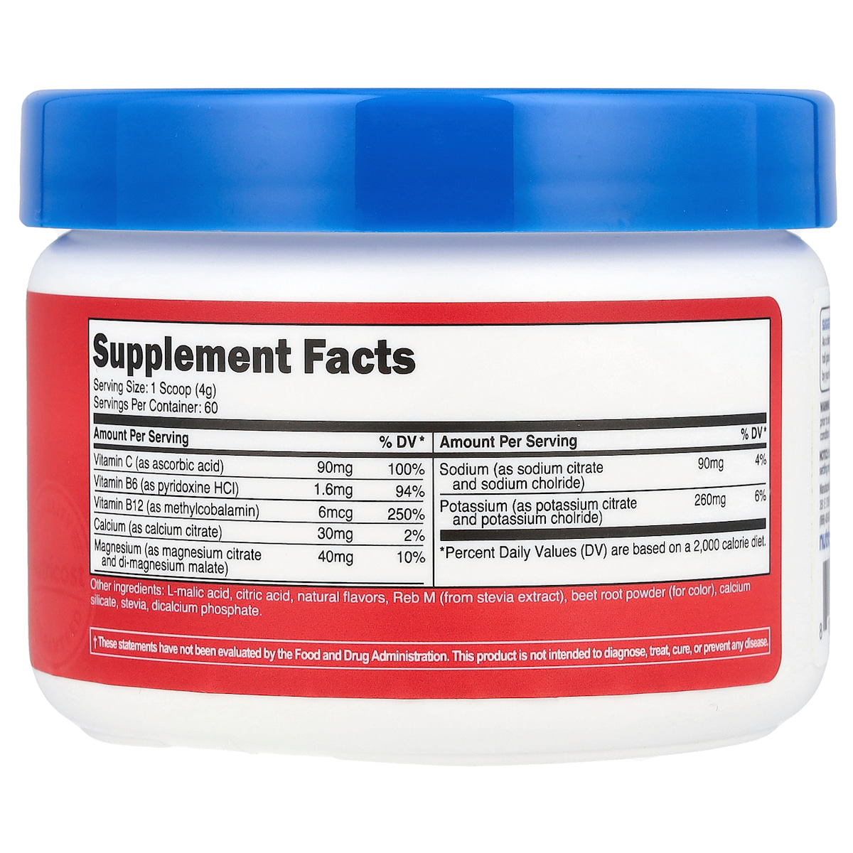 Supplement facts panel
