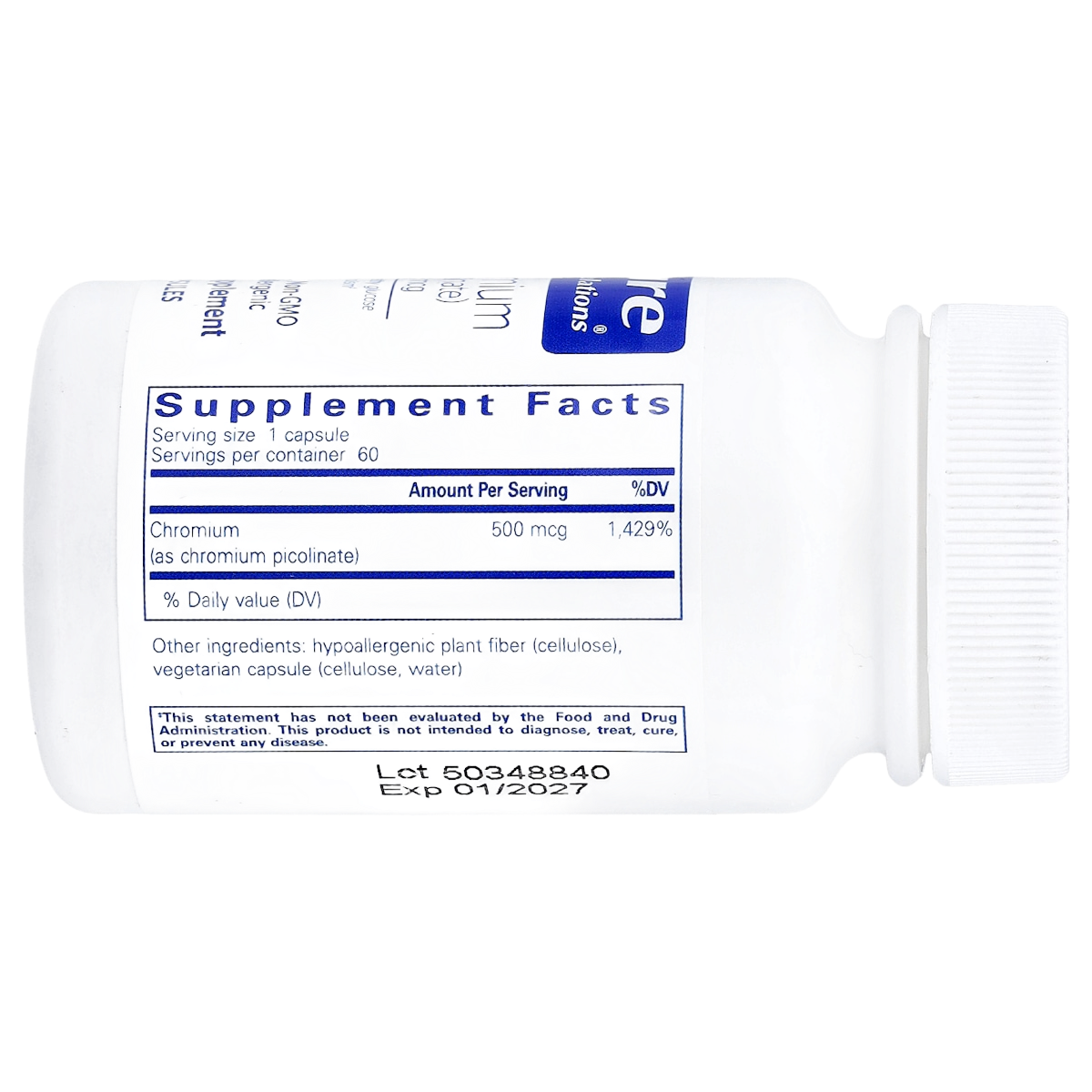 Supplement facts panel