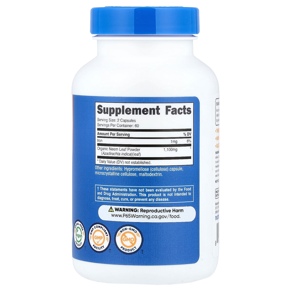 Supplement facts panel