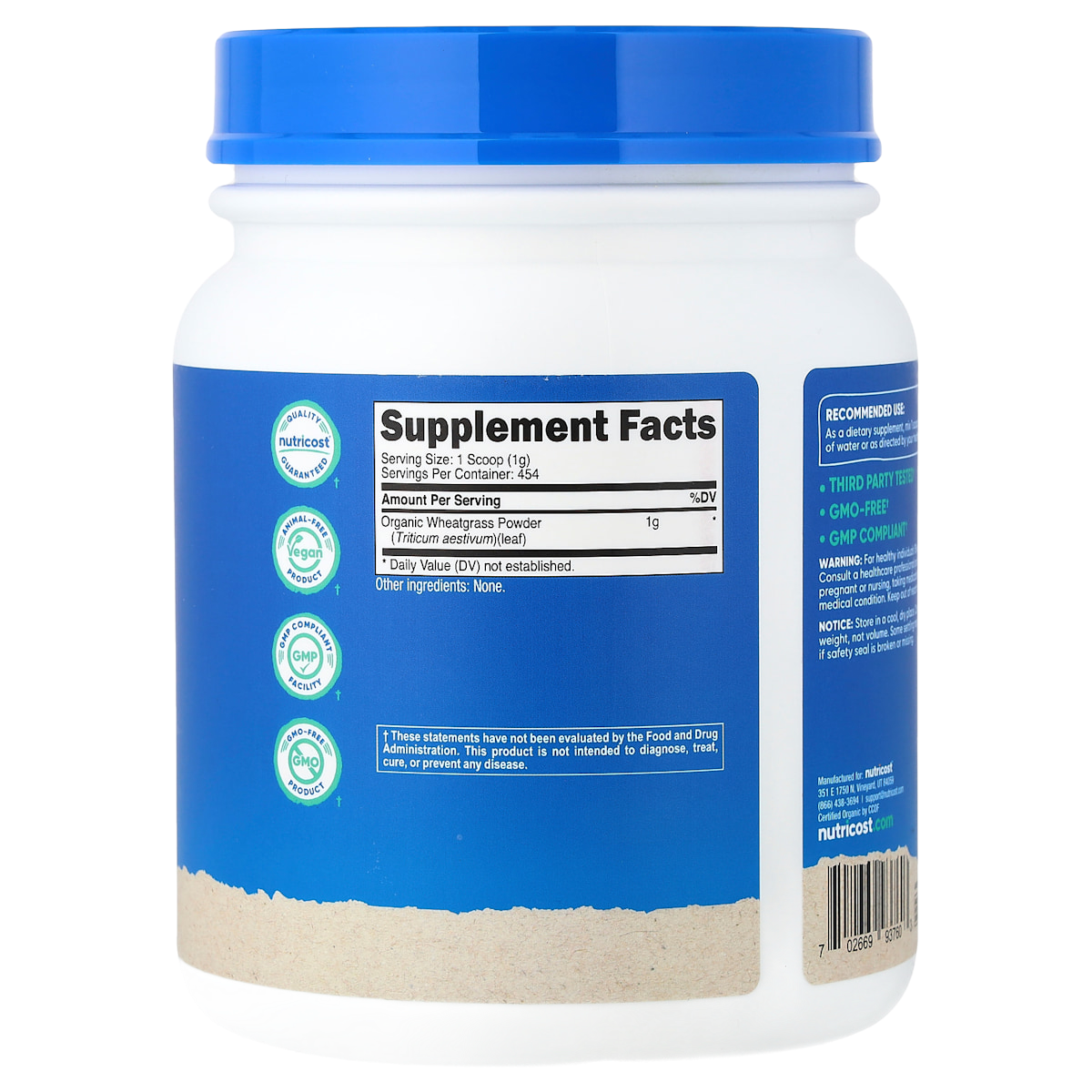 Supplement facts panel