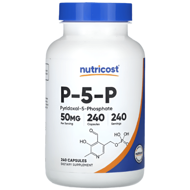 Nutricost P-5-P (Pyridoxal-5-Phosphate) – 50mg | 240 Capsules | Active Vitamin B6 Form
