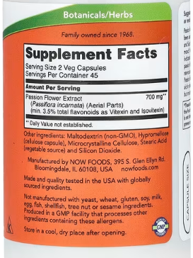 NOW Foods, Passion Flower, 350 mg, 90 Veg Capsules