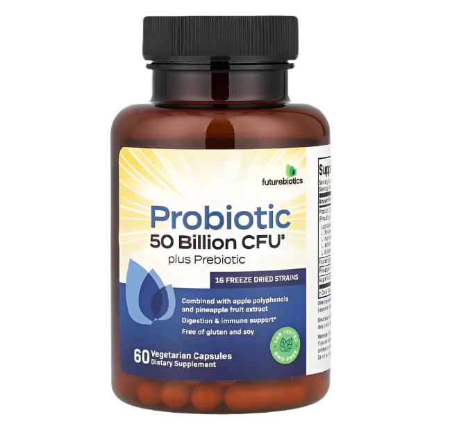 Futurebiotics, Probiotic Plus Prebiotic, 50 Billion CFU, 60 Vegetarian Capsules (25 Billion CFU per Capsule)