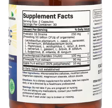 Futurebiotics, Probiotic Plus Prebiotic, 50 Billion CFU, 60 Vegetarian Capsules (25 Billion CFU per Capsule)