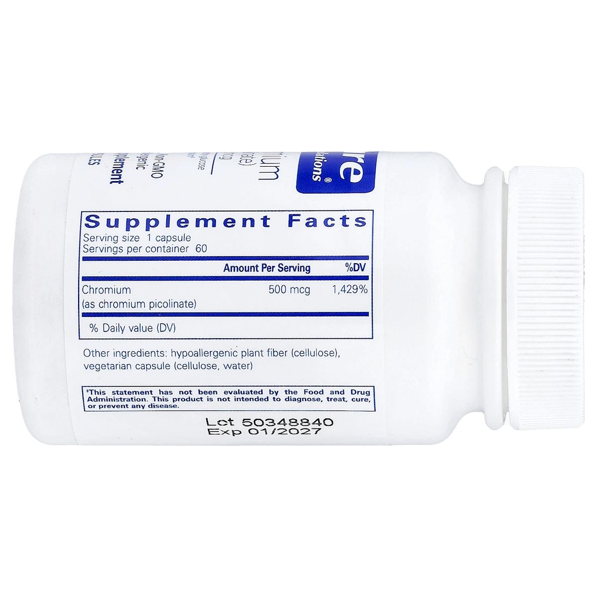 Supplement facts panel