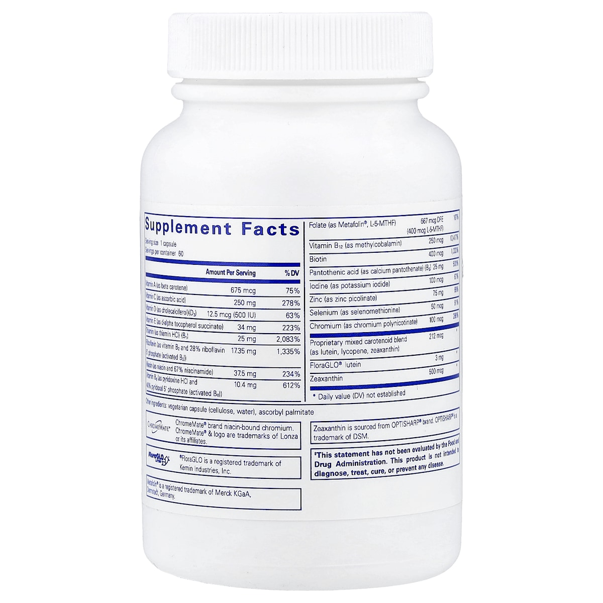 Supplement facts panel