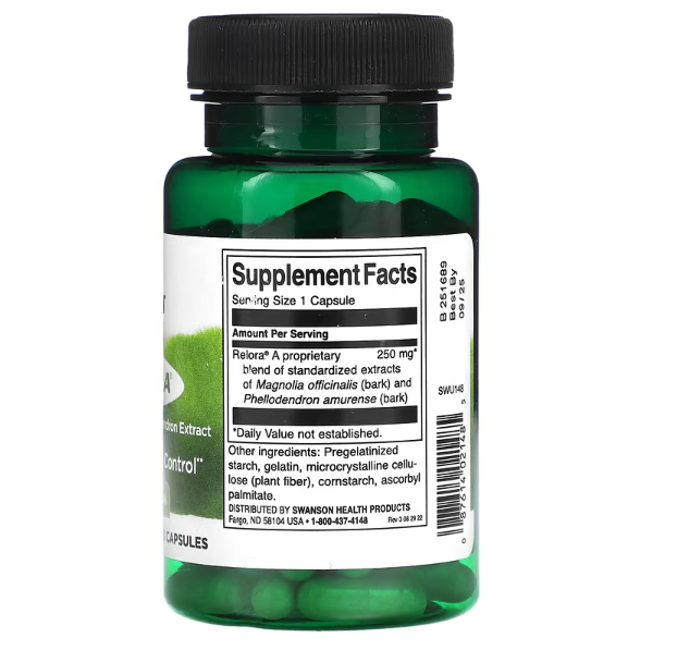 Swanson, Relora, 250 mg, 90 Capsules