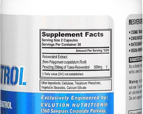 EVL Resveratrol, 250 mg, 60 Veggie Capsules