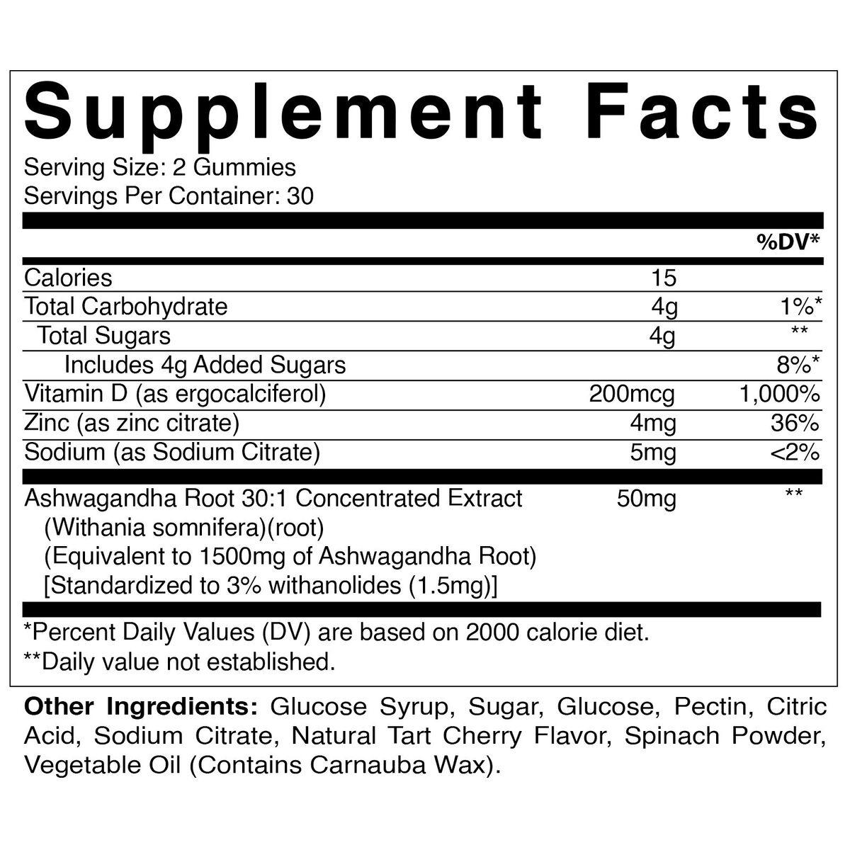 Vitamatic, Ashwagandha Gummies 1500mg Serving, 60 Vegan Gummies