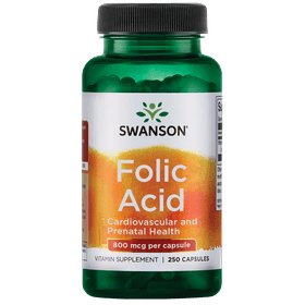 Swanson, Folic Acid, 800 mcg, 250 Capsules