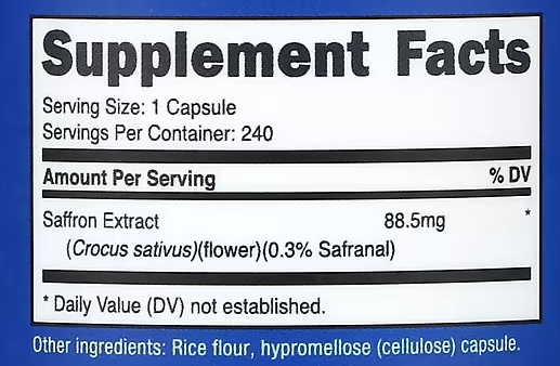Nutricost, Saffron, 88.5 mg , 240 Capsules