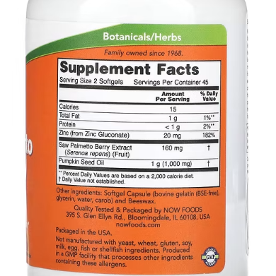 NOW Foods, Saw Palmetto Extract, , 90 Softgels