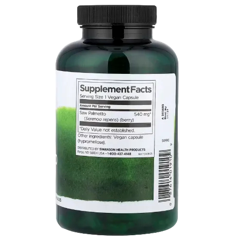 Swanson Full Spectrum Saw Palmetto 540mg (250 Vegan Capsules)