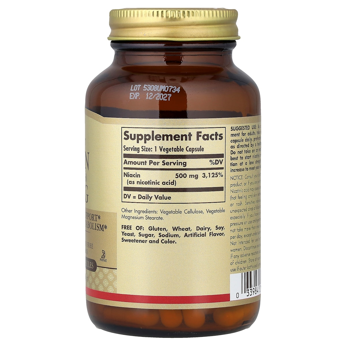 Supplement facts panel