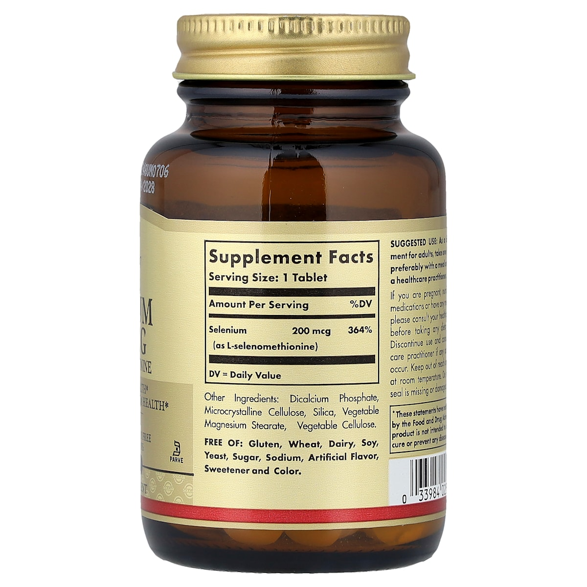 Supplement facts panel