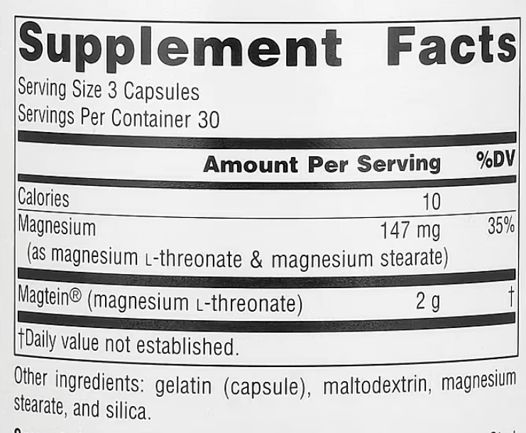 Source Naturals Magtein® Magnesium L-Threonate – 90 Capsules | Cognitive Support & Brain Health