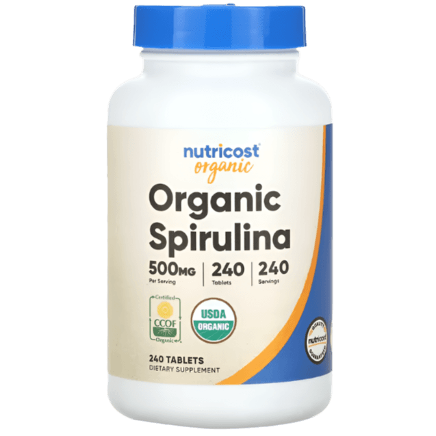 Nutricost Organic Spirulina – 500mg | 240 Tablets | Superfood for Energy & Immune Support