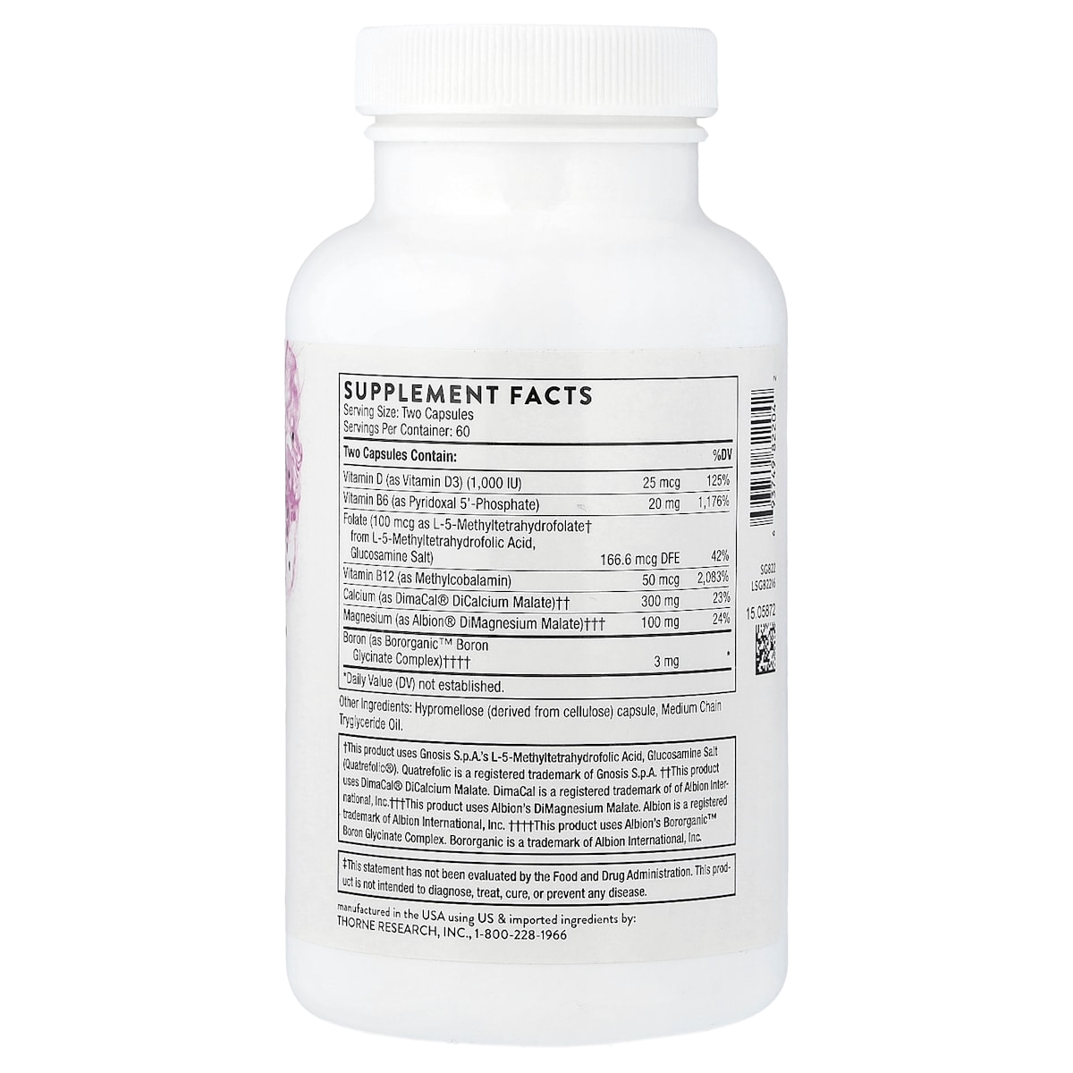 Supplement facts panel