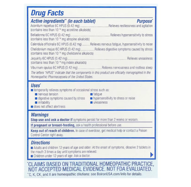 Boiron, StressCalm®, Unflavored, 60 Meltaway Tablets