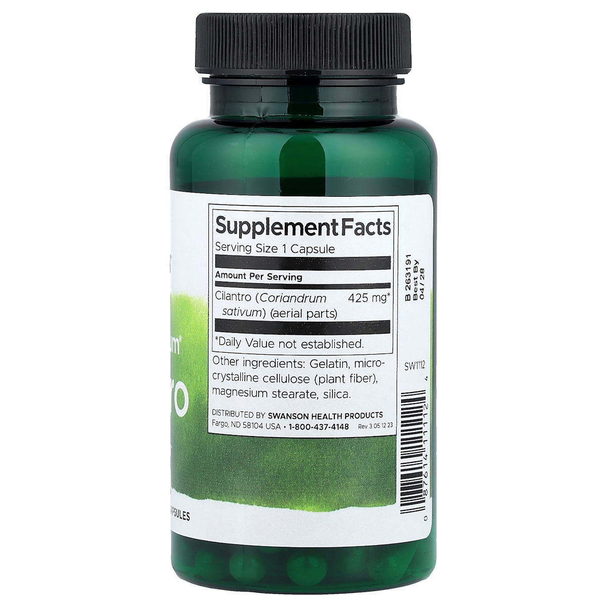 Supplement facts panel
