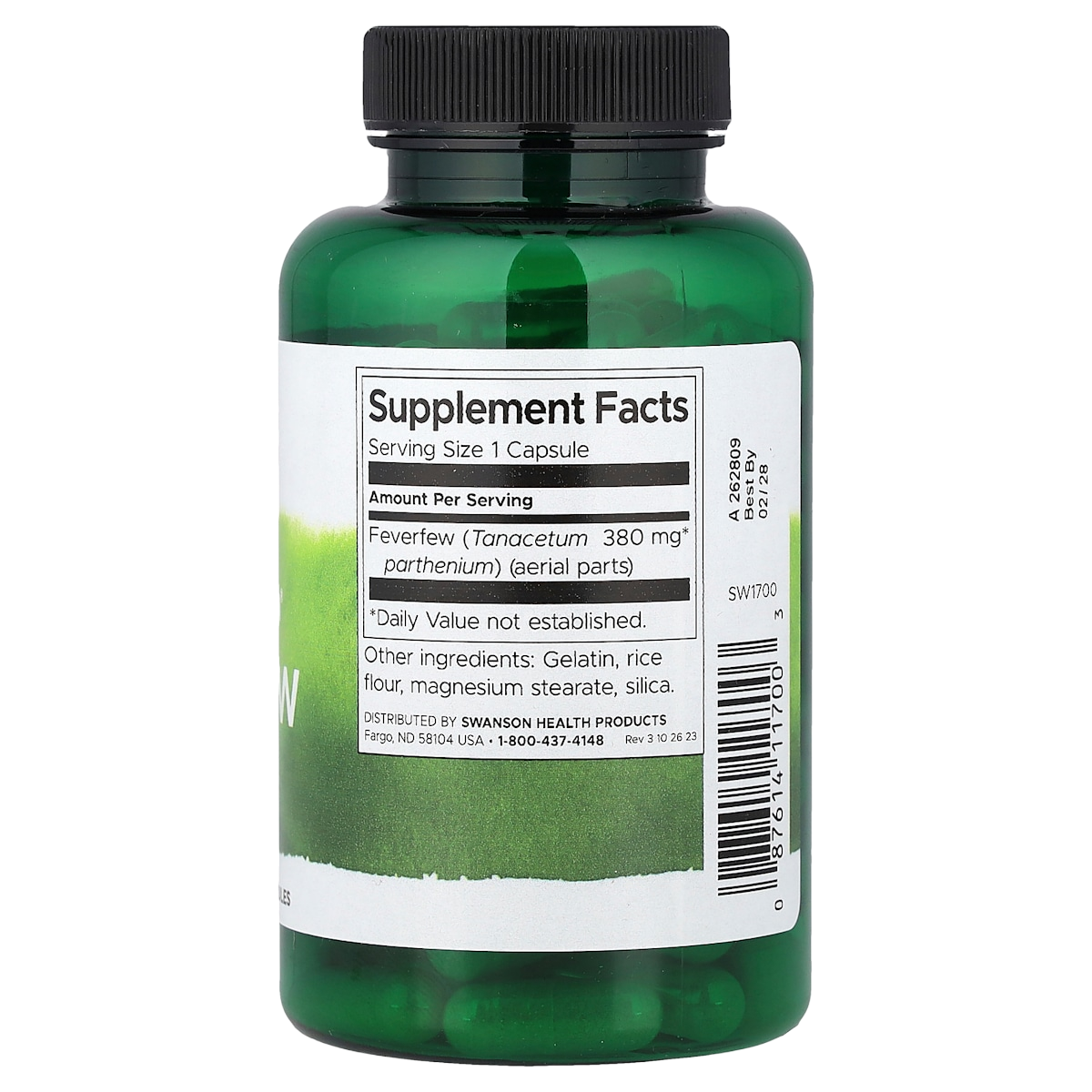 Supplement facts panel