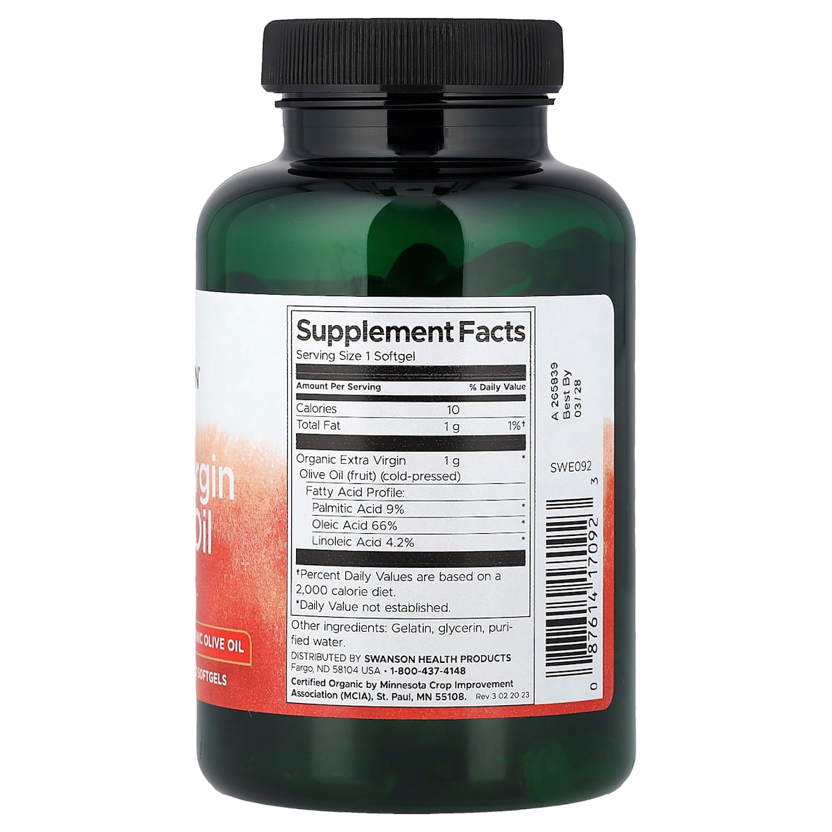 Supplement facts panel