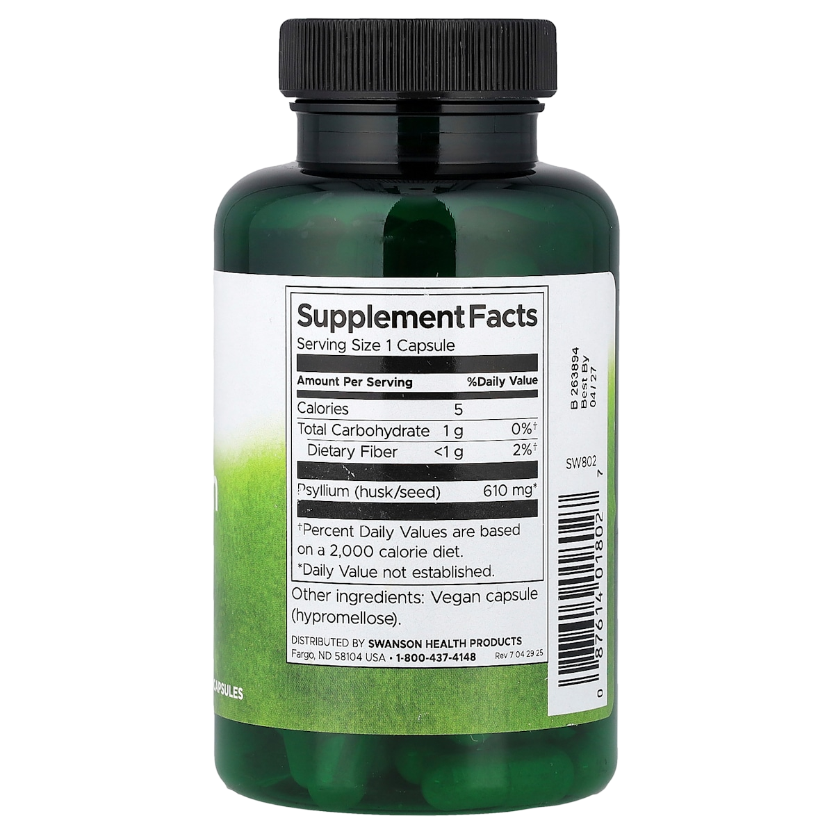 Supplement facts panel