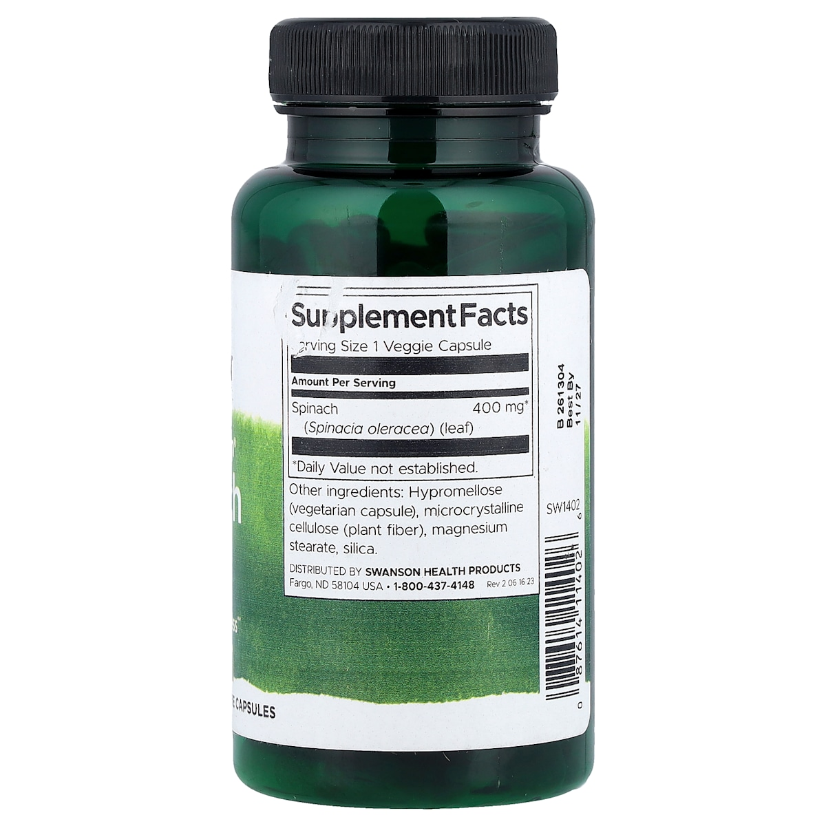 Supplement facts panel