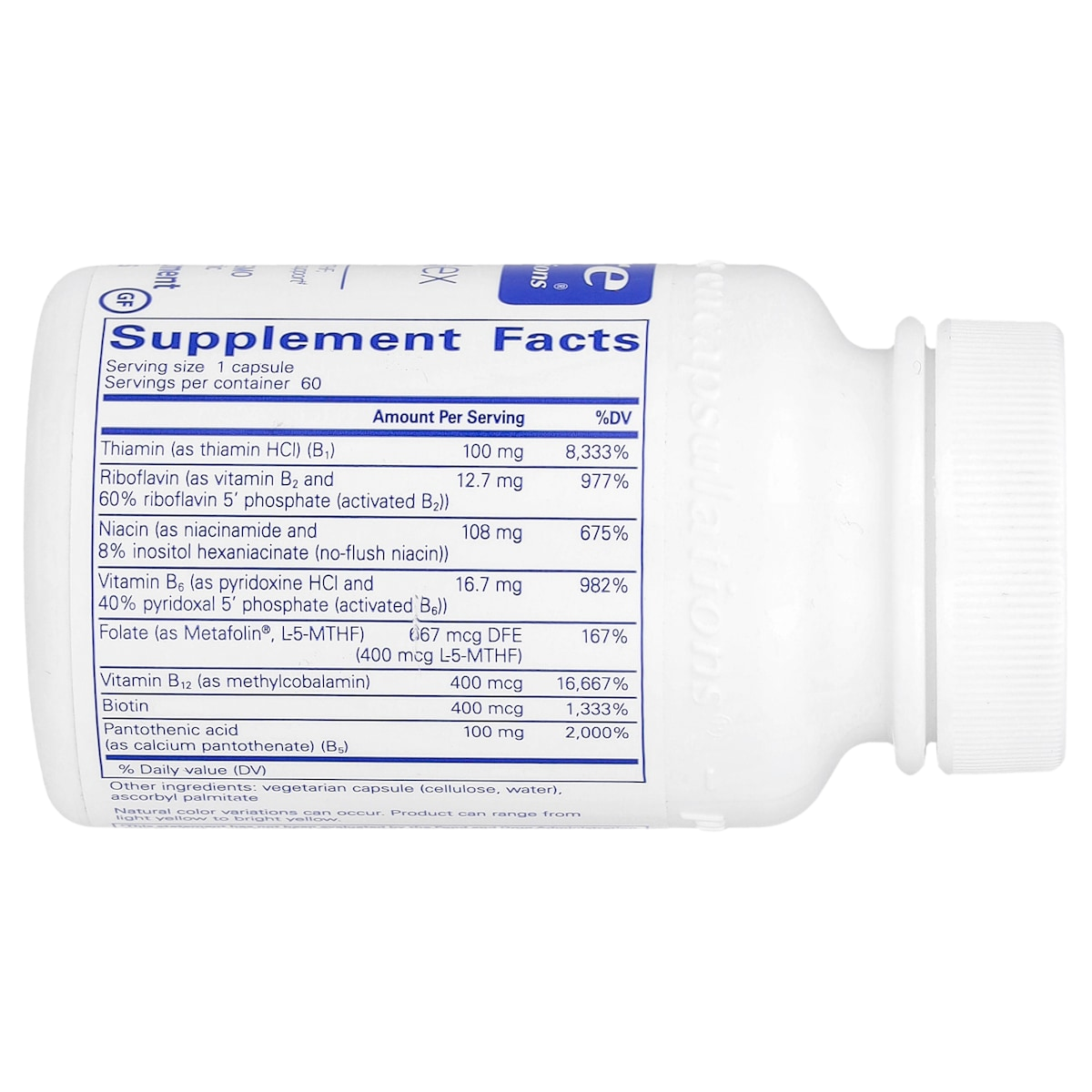 Supplement facts panel