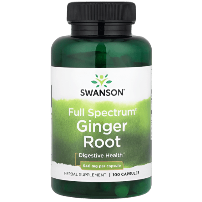 Swanson Full Spectrum® Ginger Root – 1,080mg | 100 Capsules | Digestive & Anti-Inflammatory Support