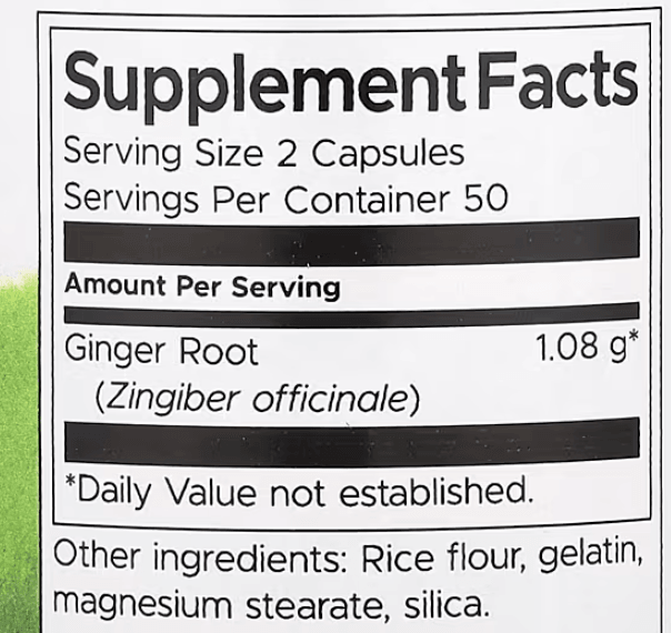 Swanson Full Spectrum® Ginger Root – 1,080mg | 100 Capsules | Digestive & Anti-Inflammatory Support