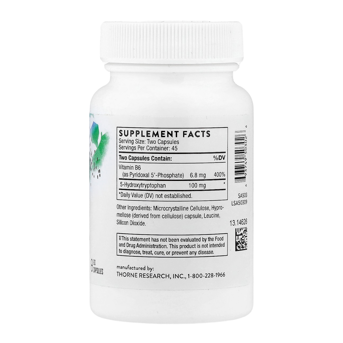 Thorne 5-HTP – 90 Capsules supplement facts