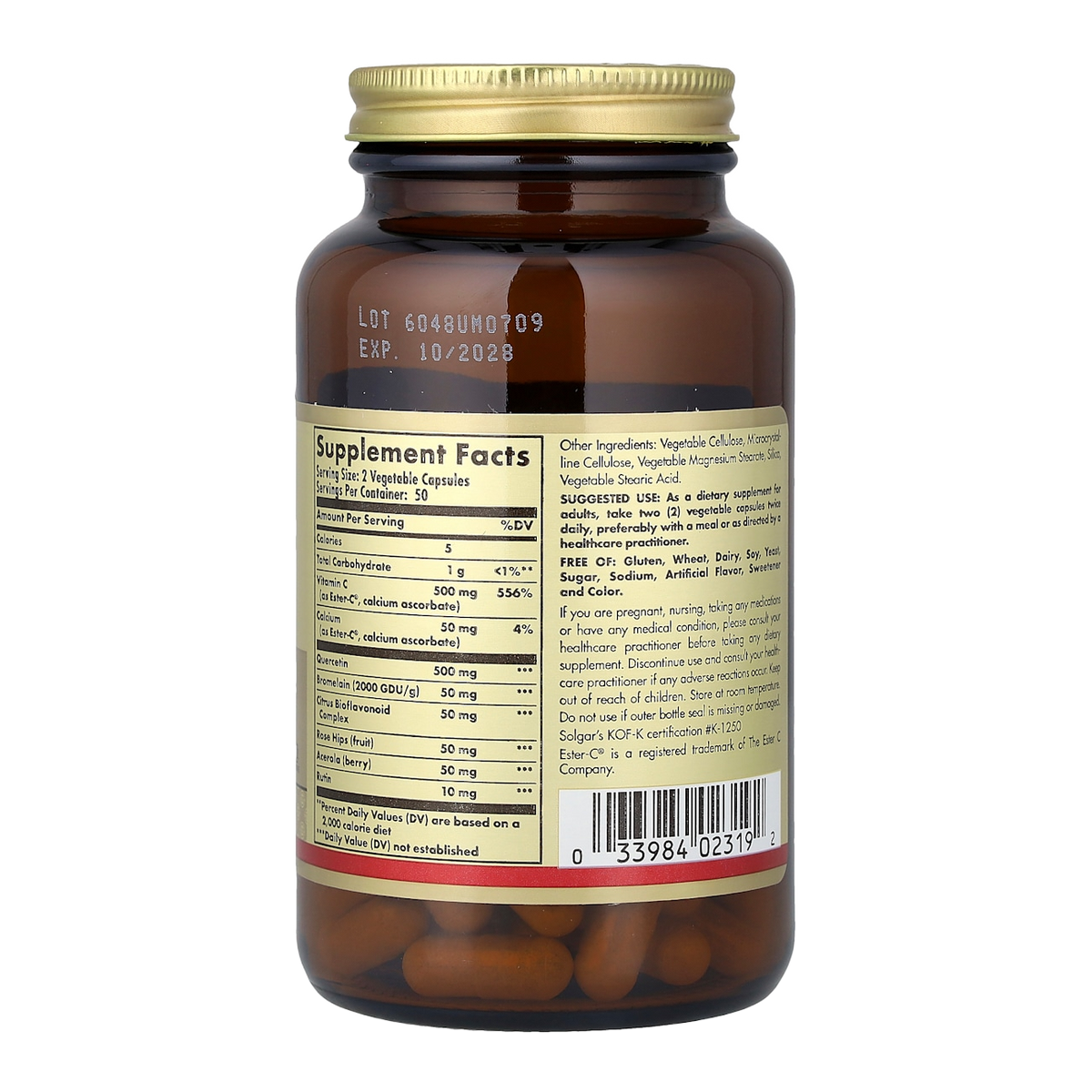 Solgar Quercetin – 100 Capsules supplement facts