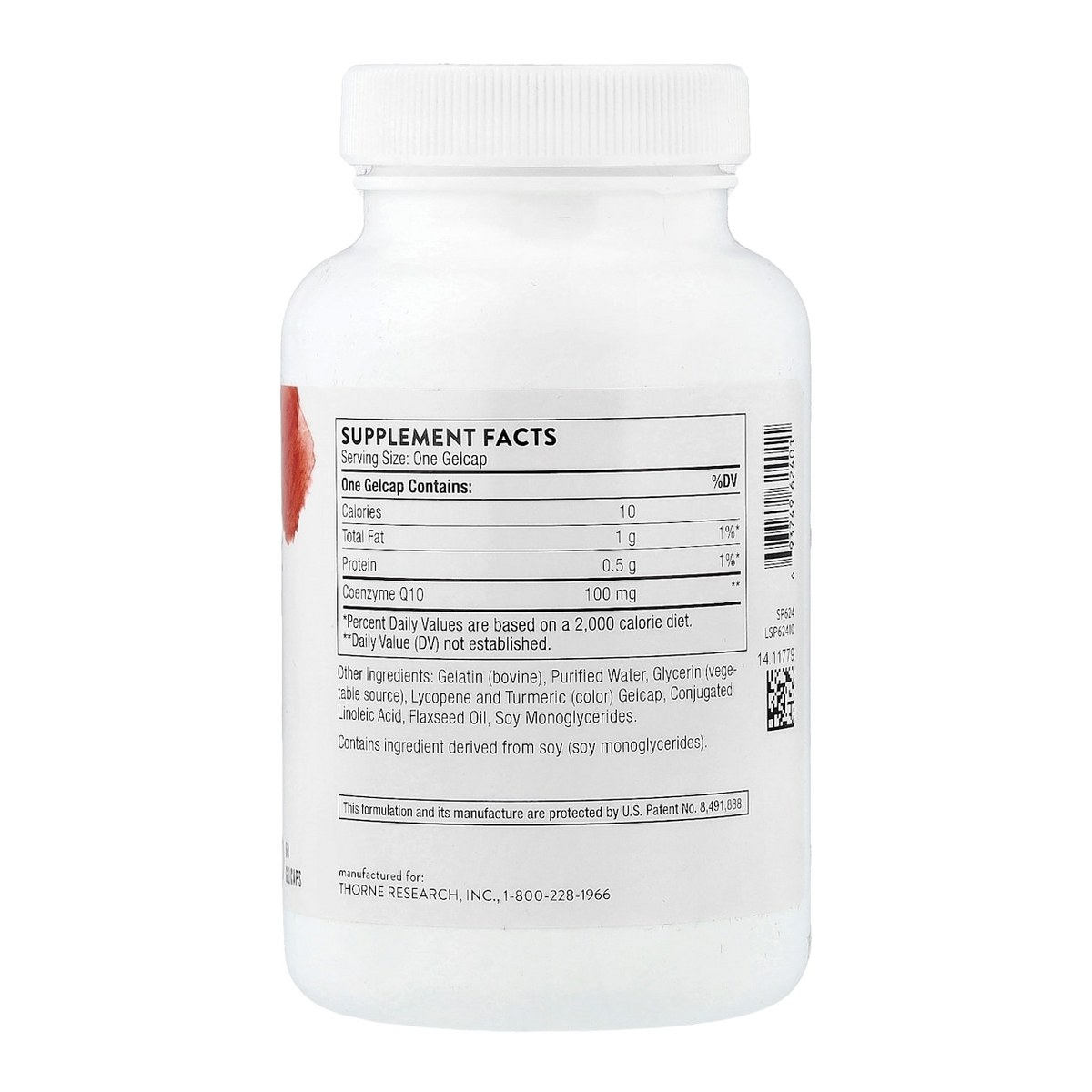 Thorne CoQ10 – 100mg, 60 Capsules supplement facts