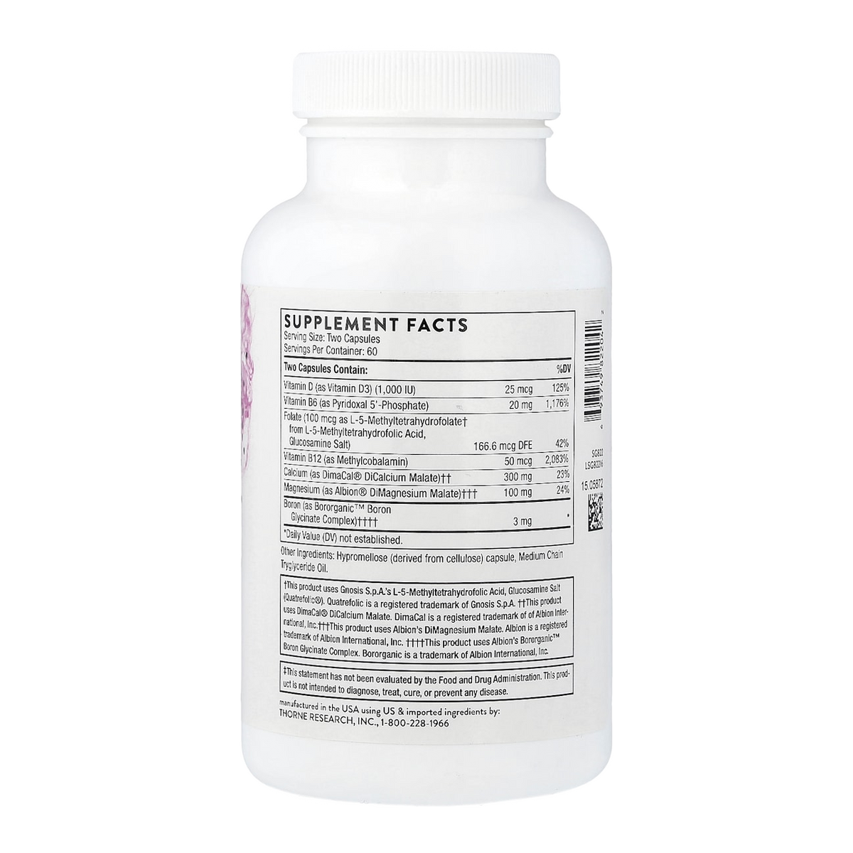Thorne Advanced Bone Support – 120 Capsules supplement facts