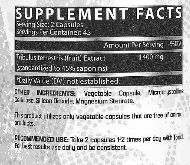 Nutrex Research Tribulus 1400 – 1,400mg | 90 Capsules | Natural Support for Strength & Performance