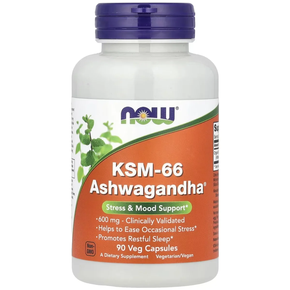 NOW Foods KSM-66 Ashwagandha – 600mg, 90 Veg Capsules