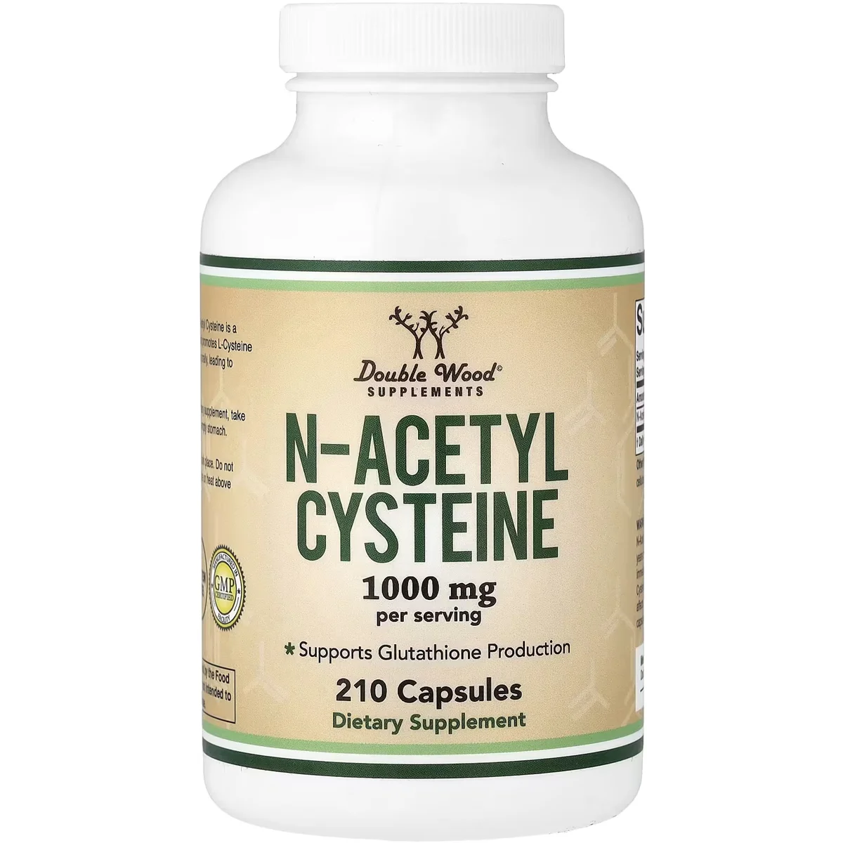 Double Wood Supplements NAC (N-Acetyl Cysteine) – 1000mg, 210 Capsules