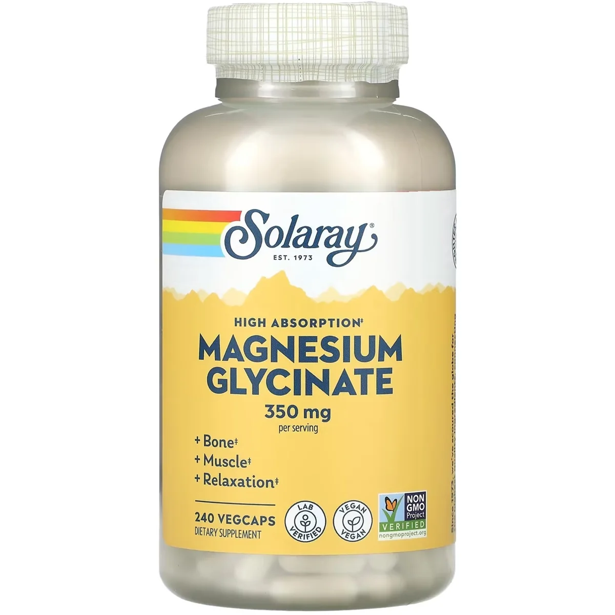 Solaray Magnesium Glycinate – 350mg, 240 Capsules