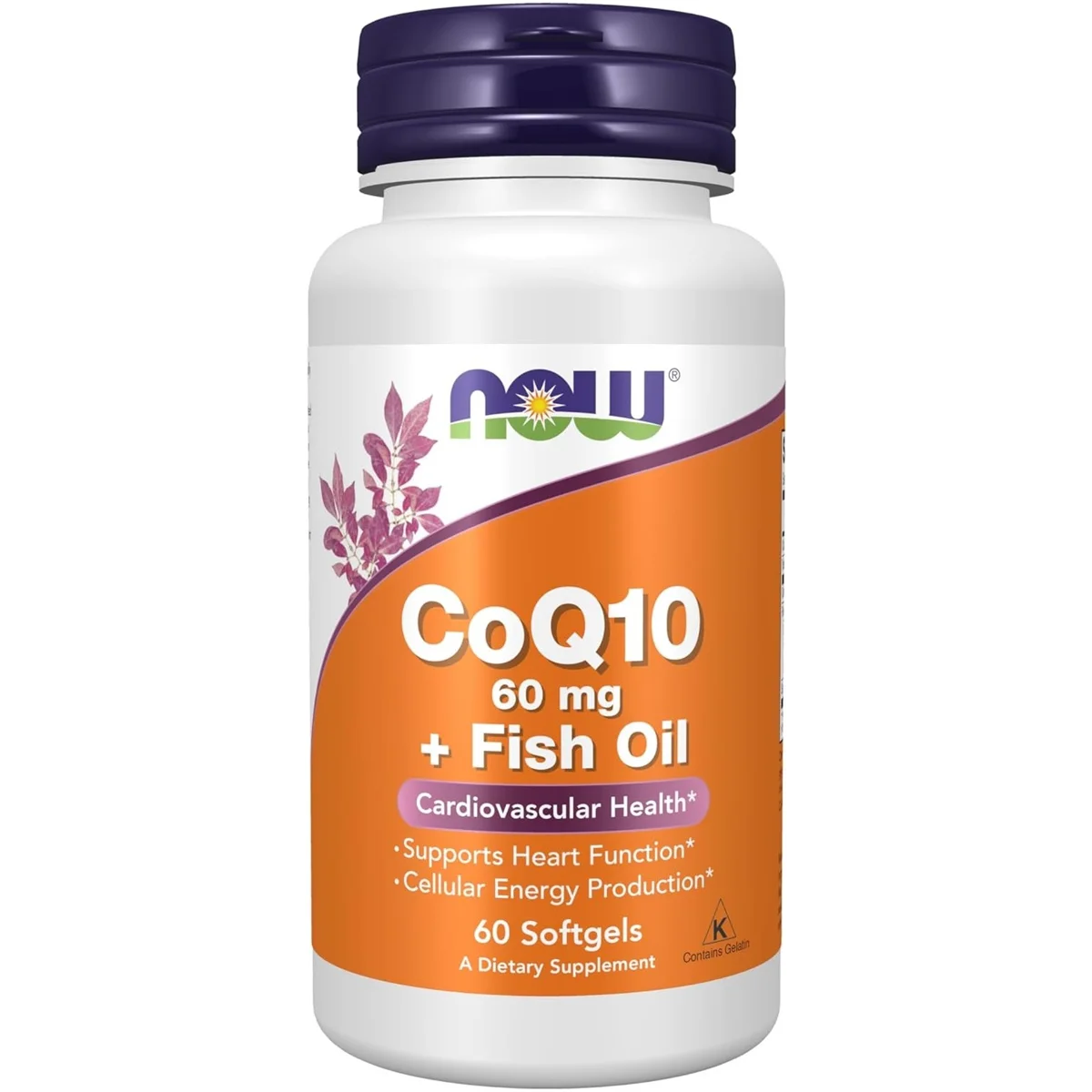 NOW Foods CoQ10 with Fish Oil – 60mg, 60 Softgels