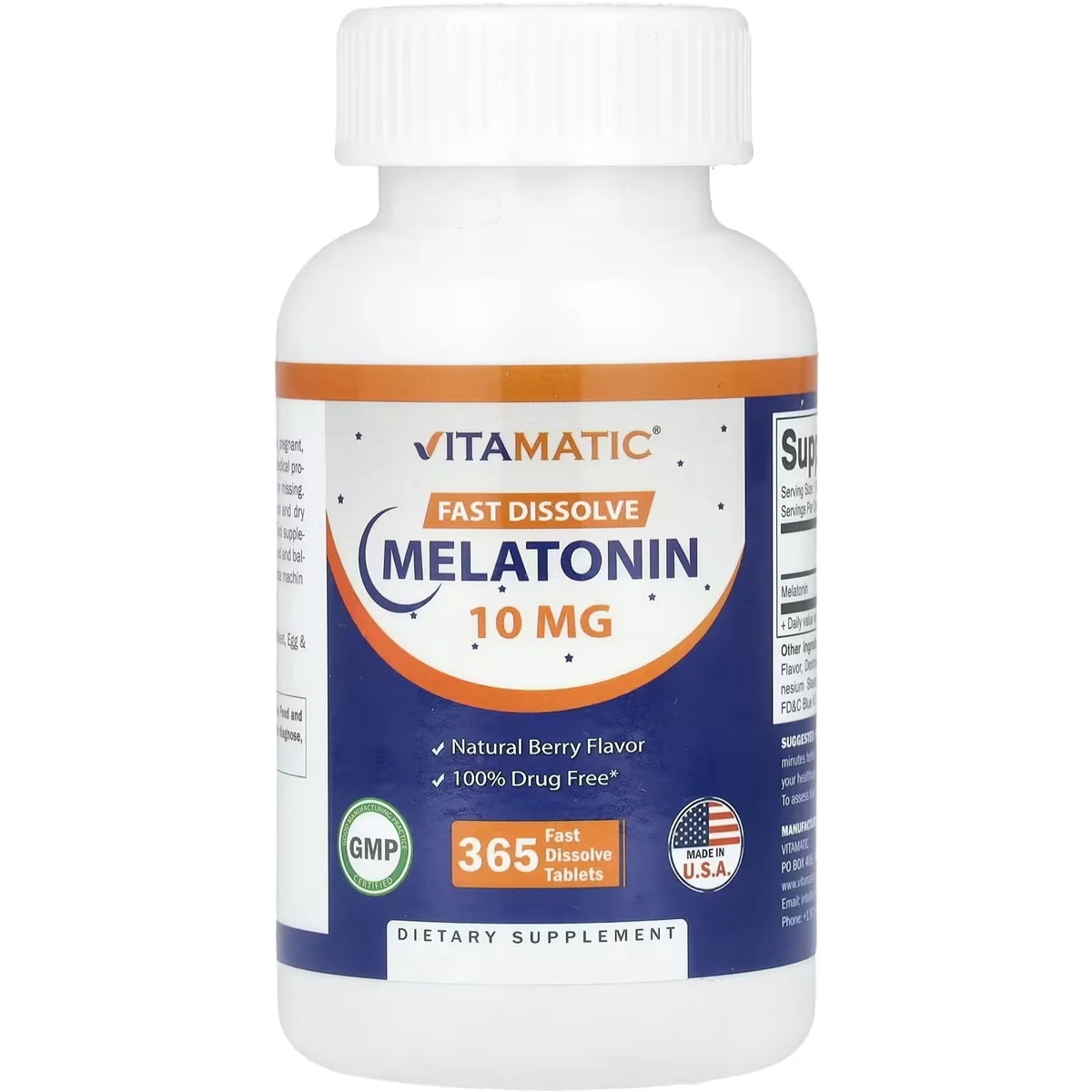 Vitamatic Melatonin – 10mg, 365 Tablets
