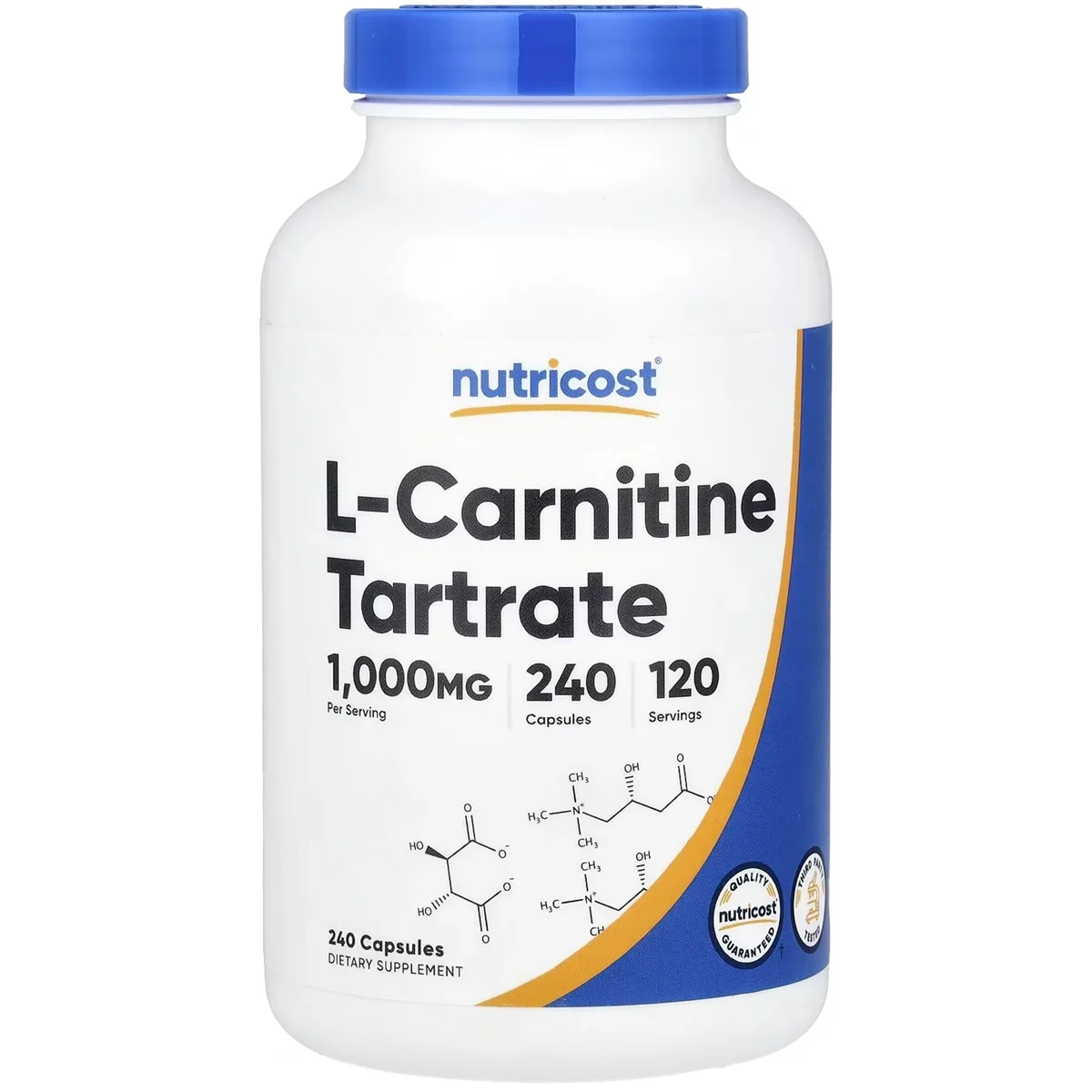 Nutricost L-Carnitine – 1000mg, 240 Capsules
