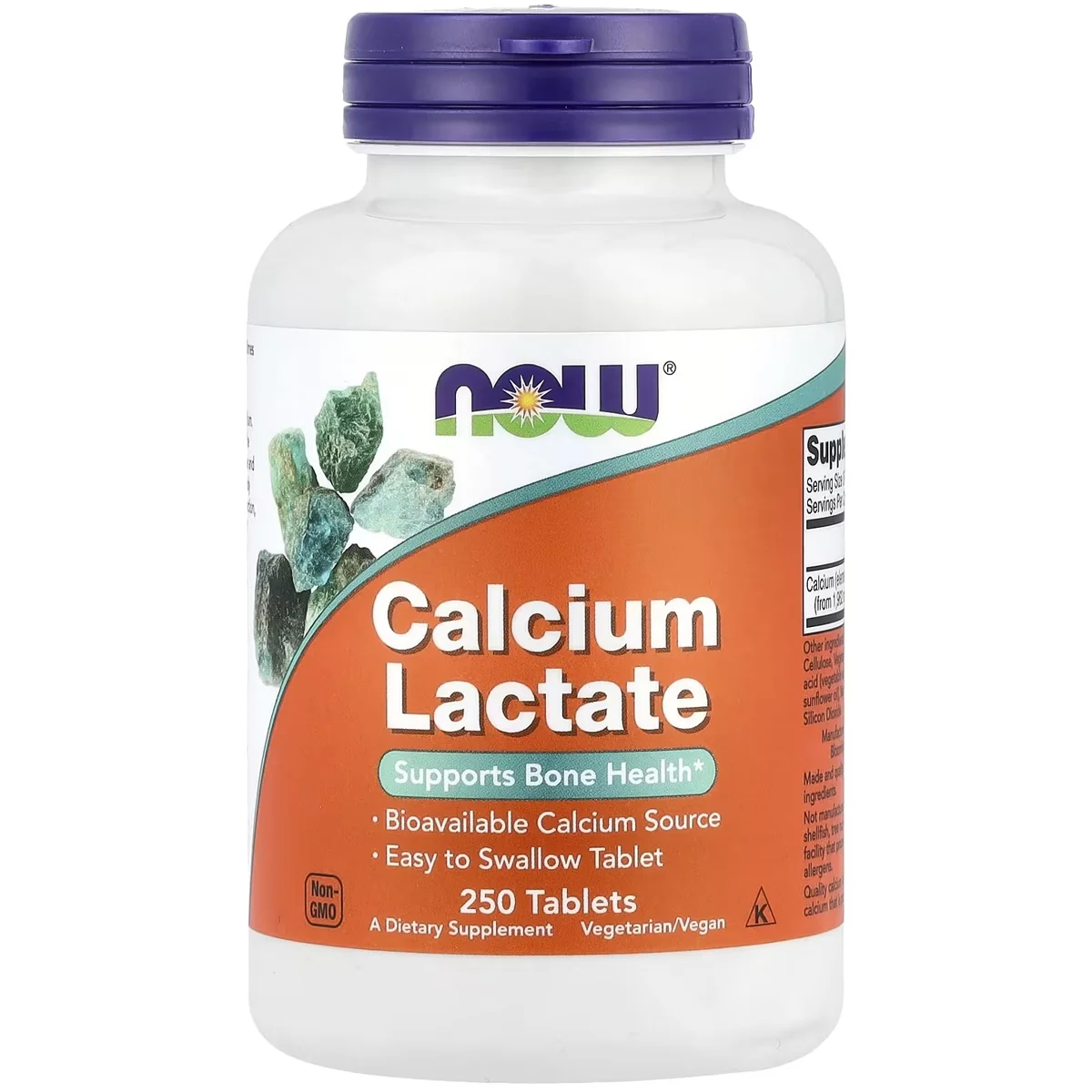NOW Foods Calcium Lactate – 250 Veg Capsules