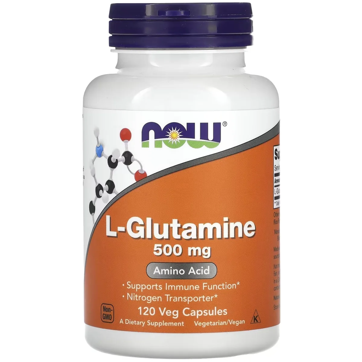 NOW Foods L-Glutamine – 500mg, 120 Veg Capsules